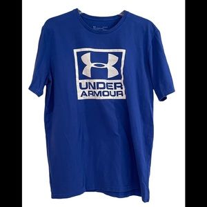 UNDER ARMOUR MENS SZ L LOOSE FIT SHORT SLEEVE LOGO TEE ~ BLUE ROYAL